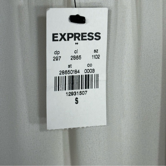 New With Tag Express Off White Long Sleeve Blouse Size S - Picture 9 of 9